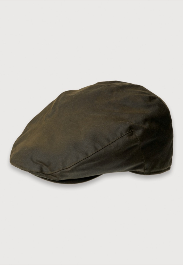 Olive Waxed Flat Cap