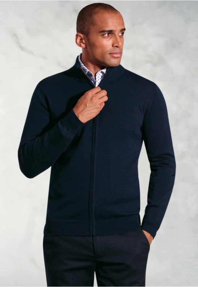 Columbus Navy Full Zip Cardigan