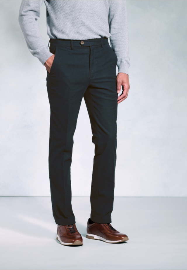 Regular Fit Kerswell Navy Cotton Moleskin Trousers