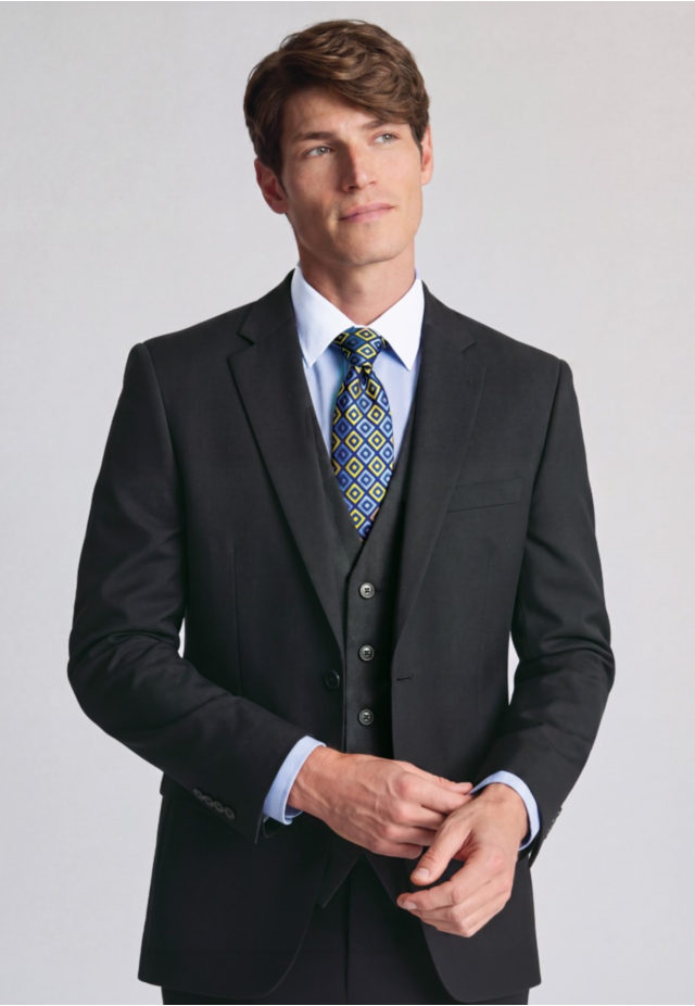 Tailored Fit Aldwych Charcoal Washable Suit - Waistcoat Optional