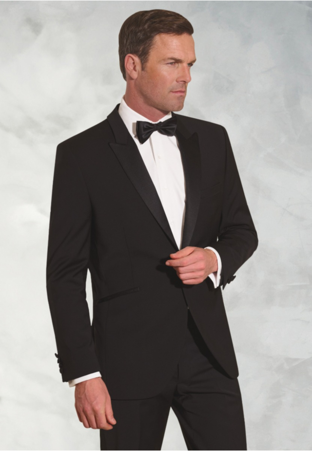 Tailored Fit Sapphire Black Wool Blend Dinner Suit Jacket