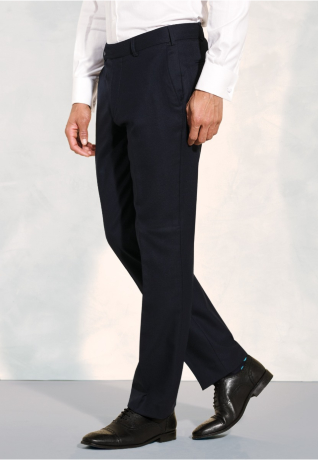 Tailored Fit Wells Navy Wool Blend Suit Trousers