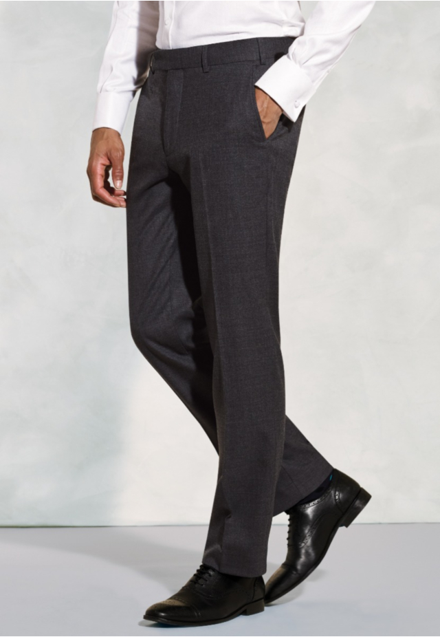 Tailored Fit Wells Charcoal Wool Blend Suit Trousers